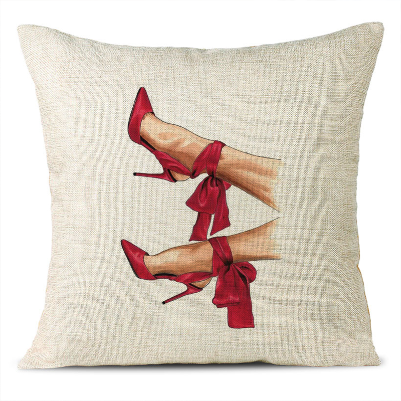Christmas Themed Linen Pillowcase