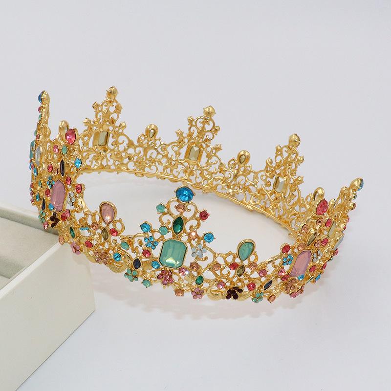 Baroque Handmade Queen Tiara Colorful