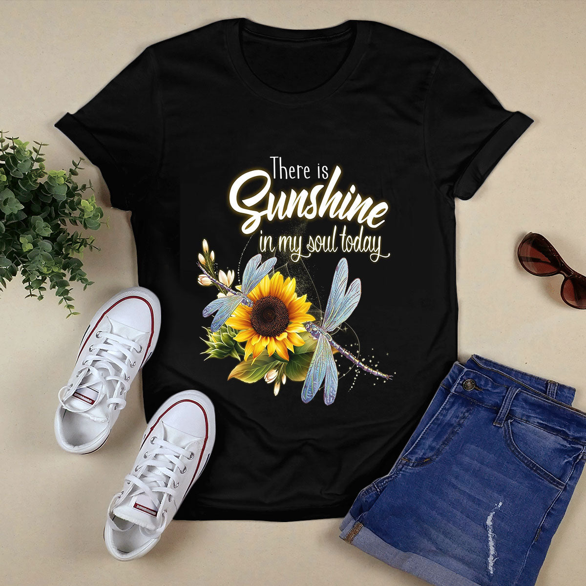 Peace Love Jesus Black T-Shirt F