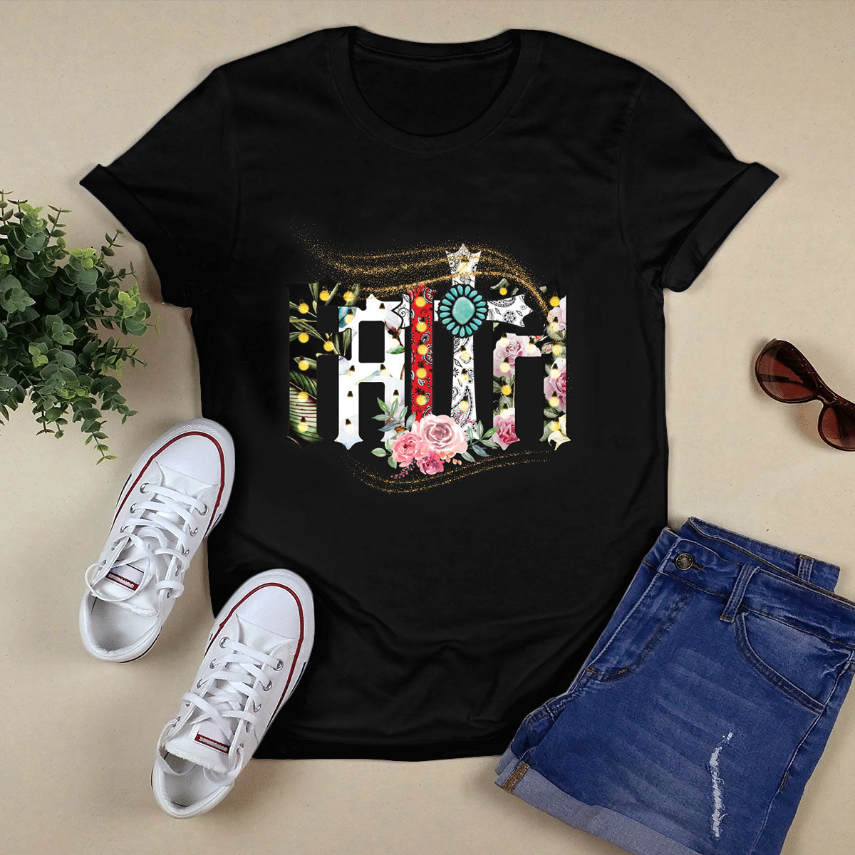 Peace Love Jesus Black T-Shirt I