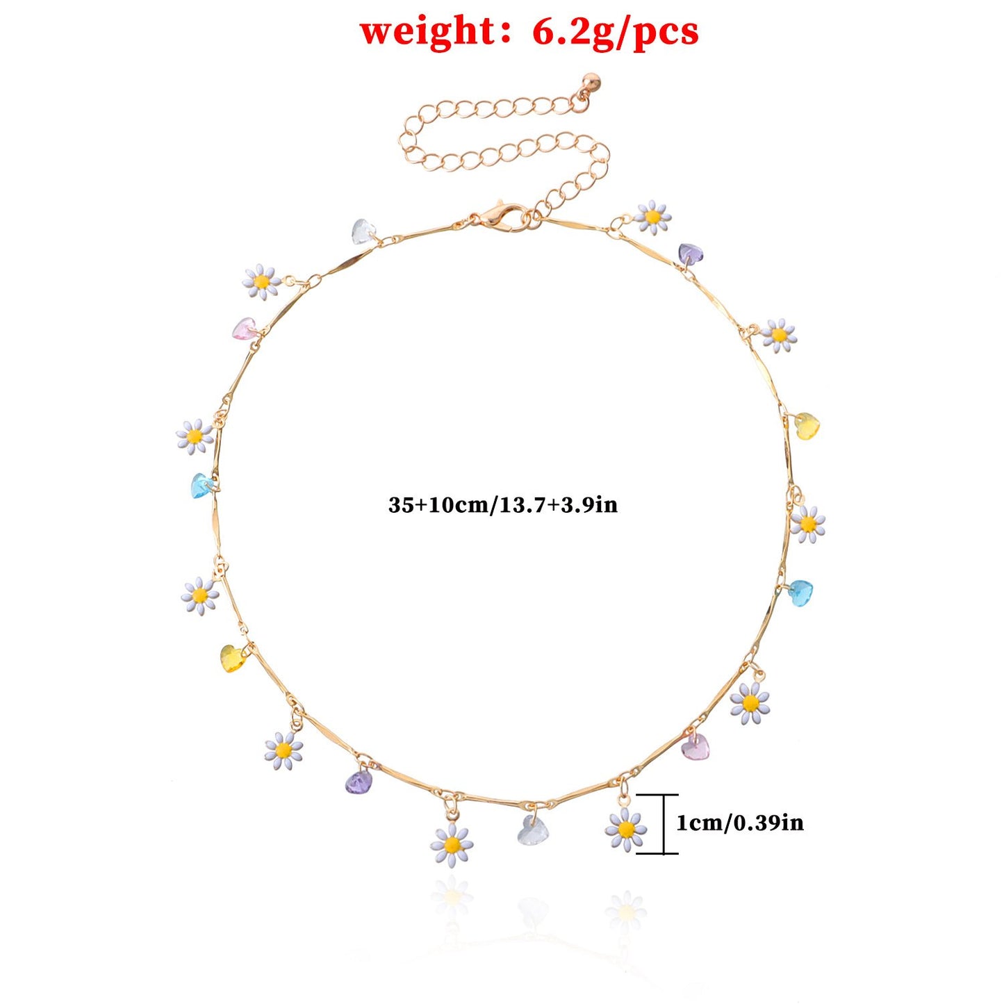 New Lovely Daisy Flowers Colorful Beaded Necklace