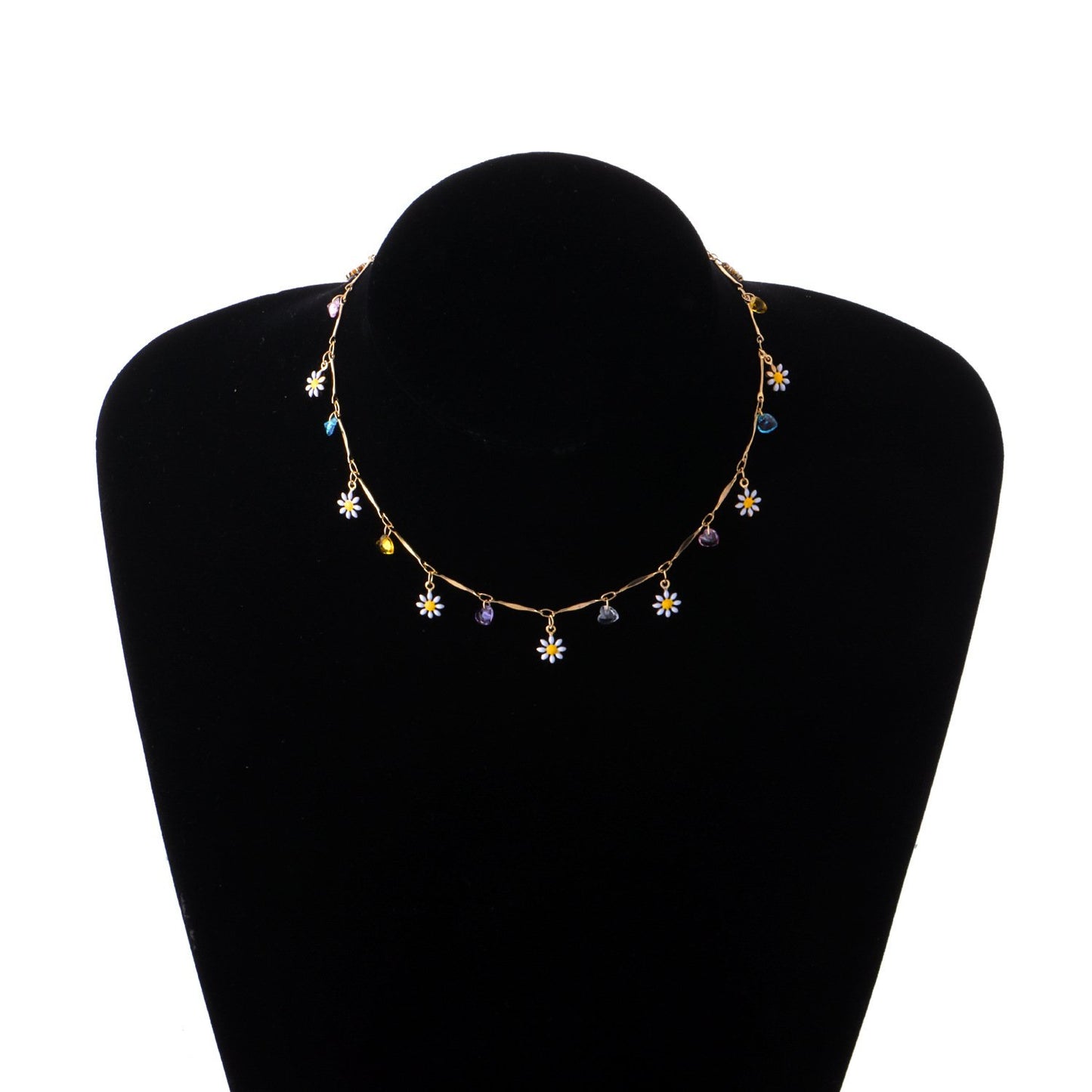 New Lovely Daisy Flowers Colorful Beaded Necklace