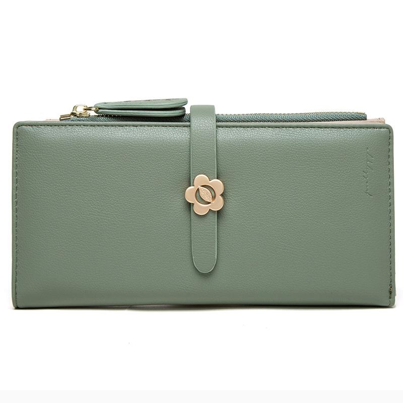 Extended Flower Buckle Half-fold Wallet