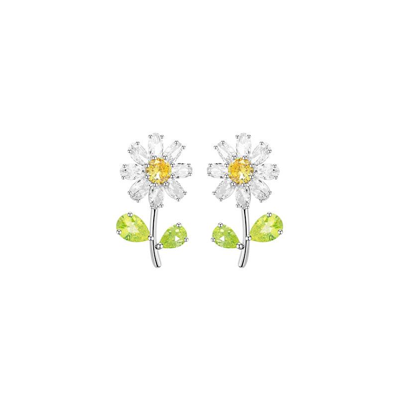 Sweet and Elegant Rhinestone Daisy Earrings
