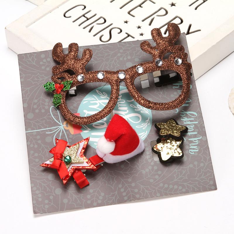 Christmas Cute Glasses Hair Card Decoration Set Box