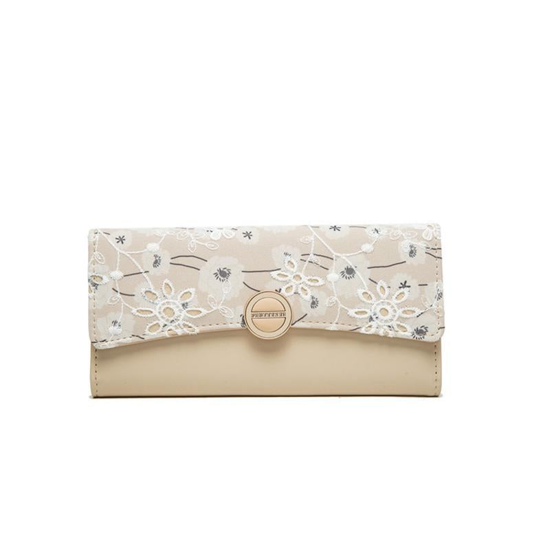 Extended Lace Flower Filp Cover Wallet