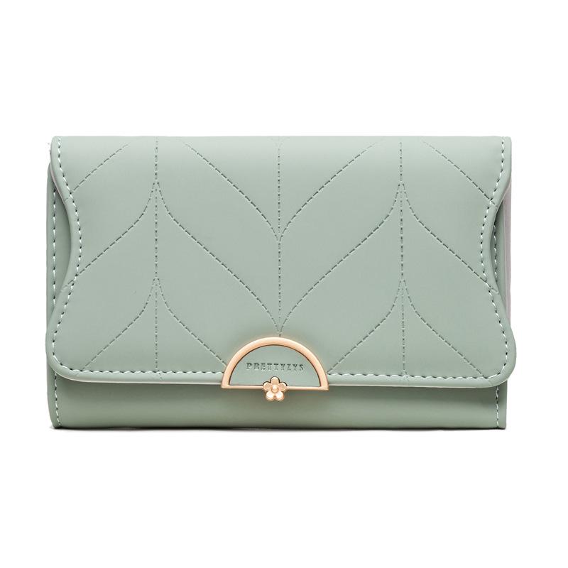 Mid-length Leaf Ripple Embossed Wallet