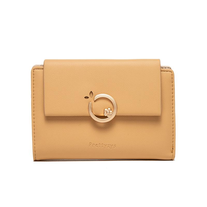 Mid-length Flower Buckle Flip Cover Wallet