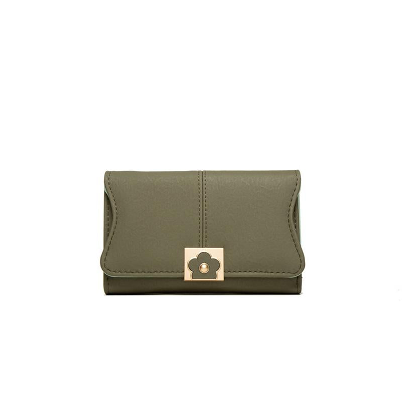 Mid-length Flower Buckle Multifunctional Wallet