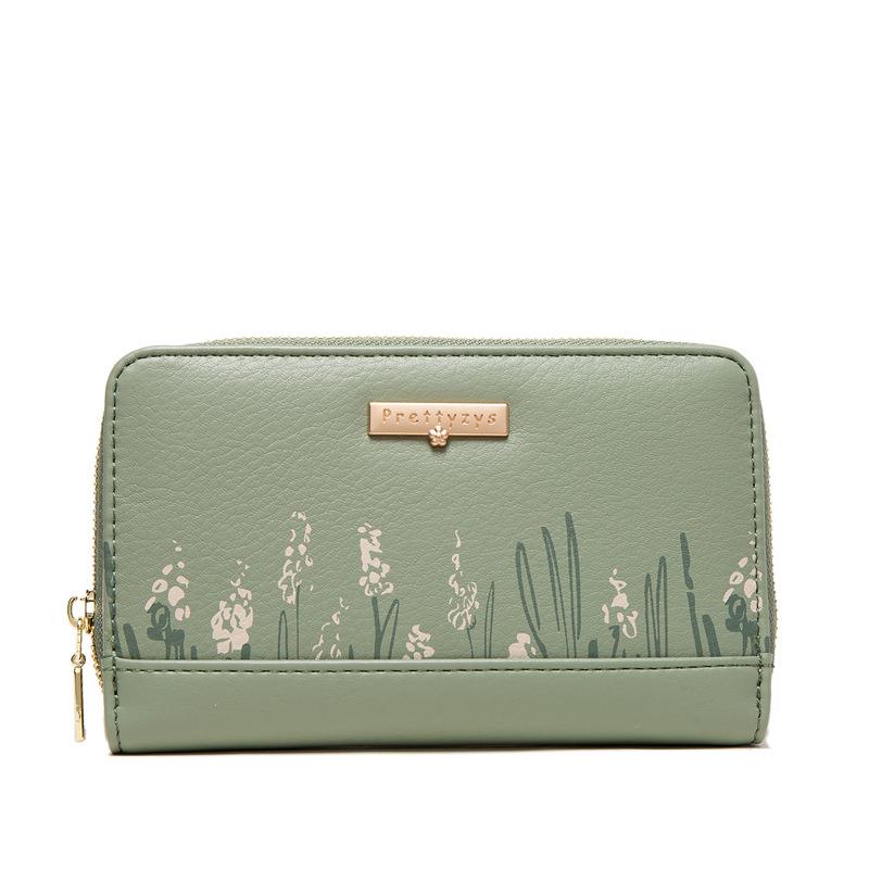 Mid-length Simple Printed Zipper Wallet