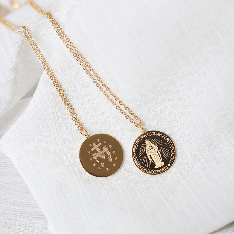 18K Gold Plated Relief sculpture Necklace