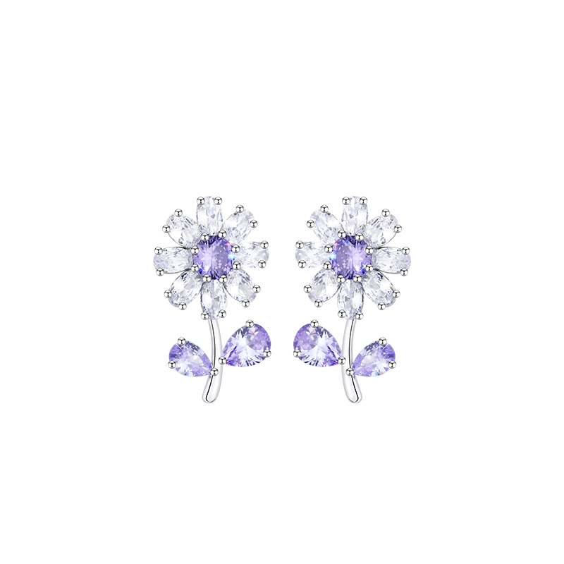 Sweet and Elegant Rhinestone Daisy Earrings
