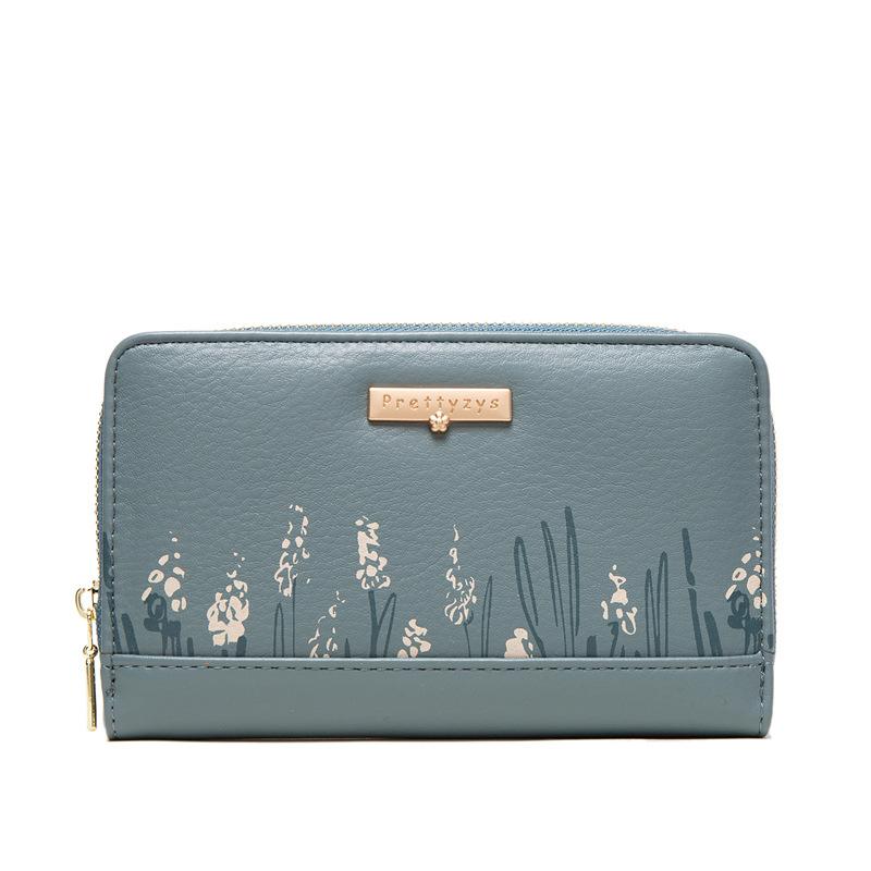 Mid-length Simple Printed Zipper Wallet