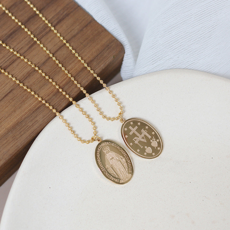 18K Gold Plated Relief sculpture Necklace