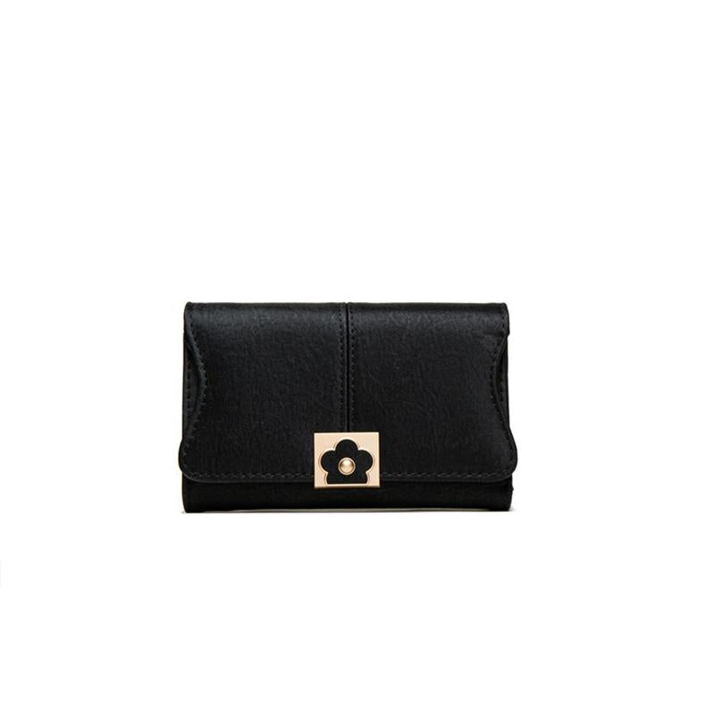 Mid-length Flower Buckle Multifunctional Wallet