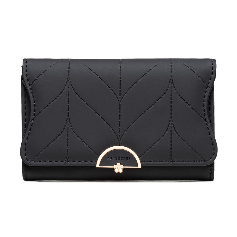Mid-length Leaf Ripple Embossed Wallet
