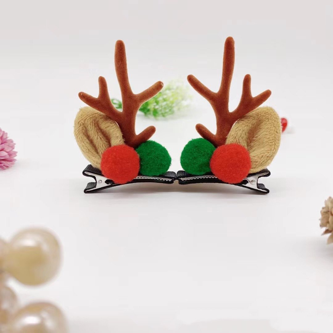 Christmas Pine Cone Snowman Antler Hairpin