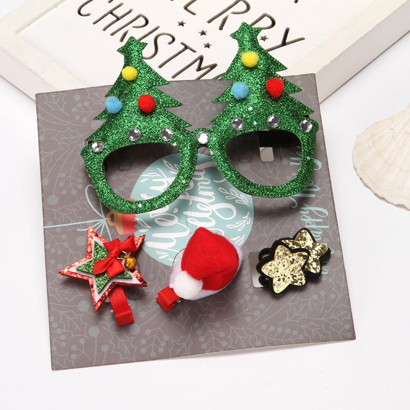 Christmas Cute Glasses Hair Card Decoration Set Box