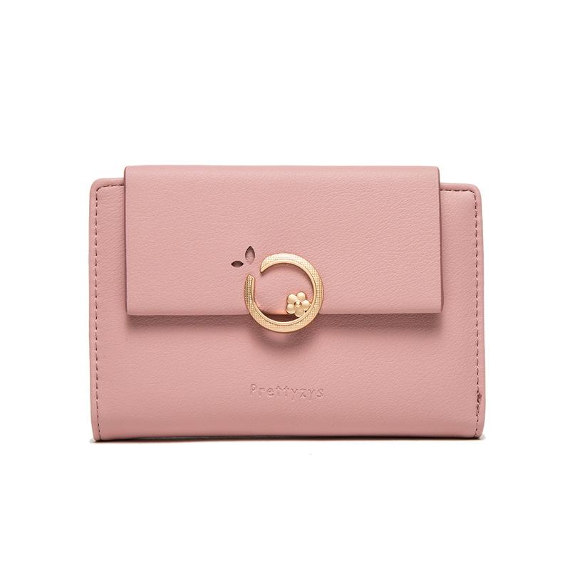 Mid-length Flower Buckle Flip Cover Wallet