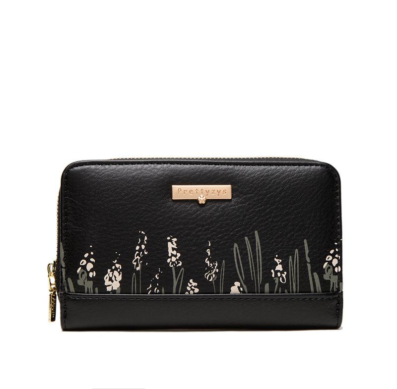 Mid-length Simple Printed Zipper Wallet