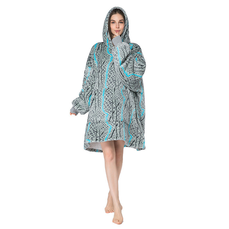 Soft Warm "Wearable Blanket" Coral Fleece Hoodie