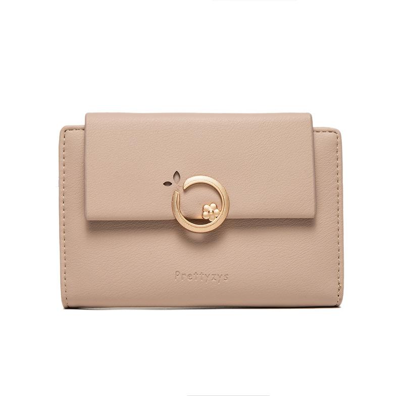 Mid-length Flower Buckle Flip Cover Wallet