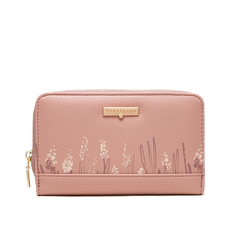 Mid-length Simple Printed Zipper Wallet