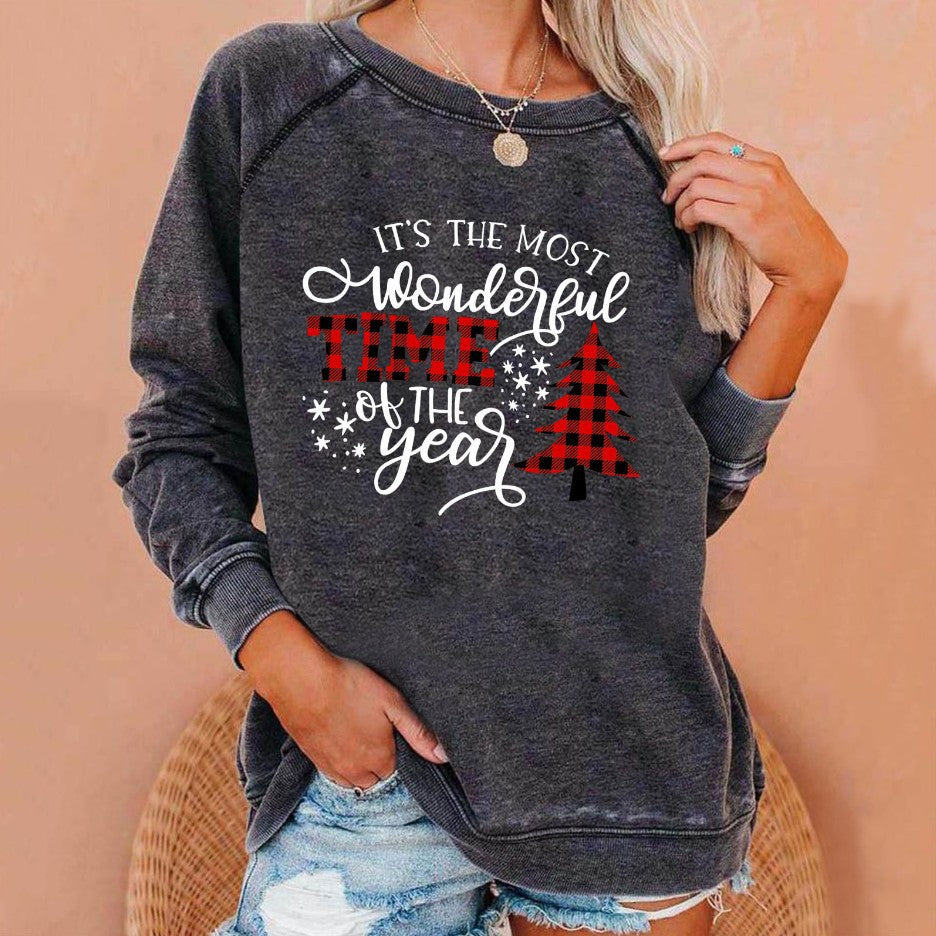 Christmas Tree Print Sweatshirt