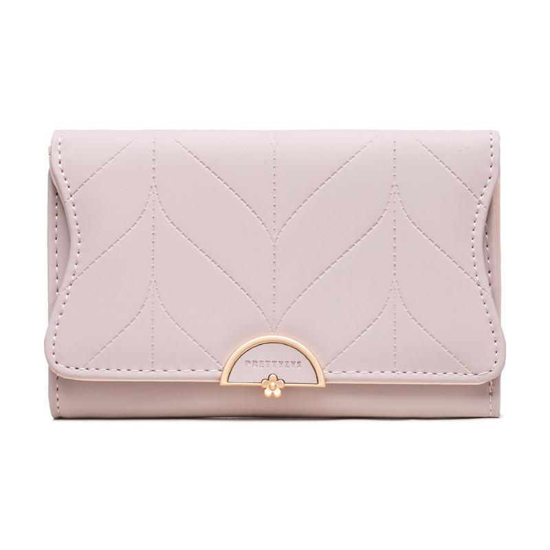 Mid-length Leaf Ripple Embossed Wallet