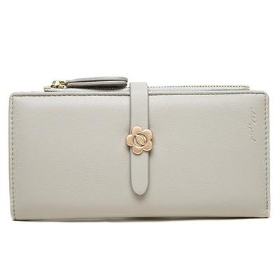 Extended Flower Buckle Half-fold Wallet