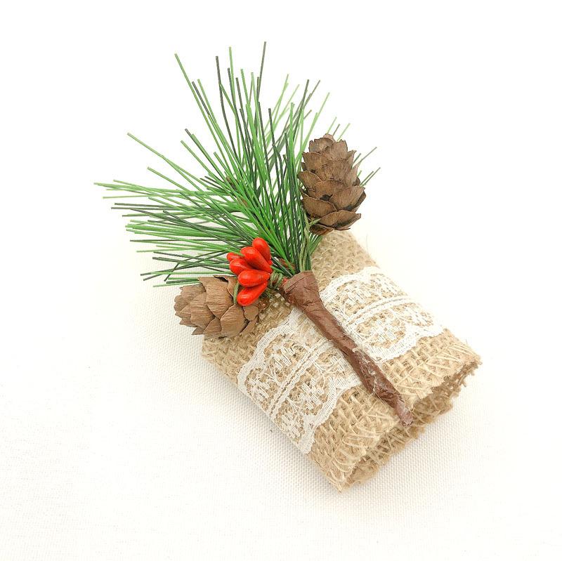 Christmas Pine Cone Napkin Ring 15Pcs
