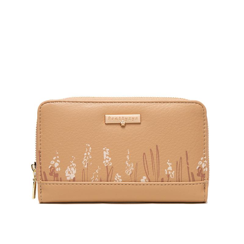 Mid-length Simple Printed Zipper Wallet