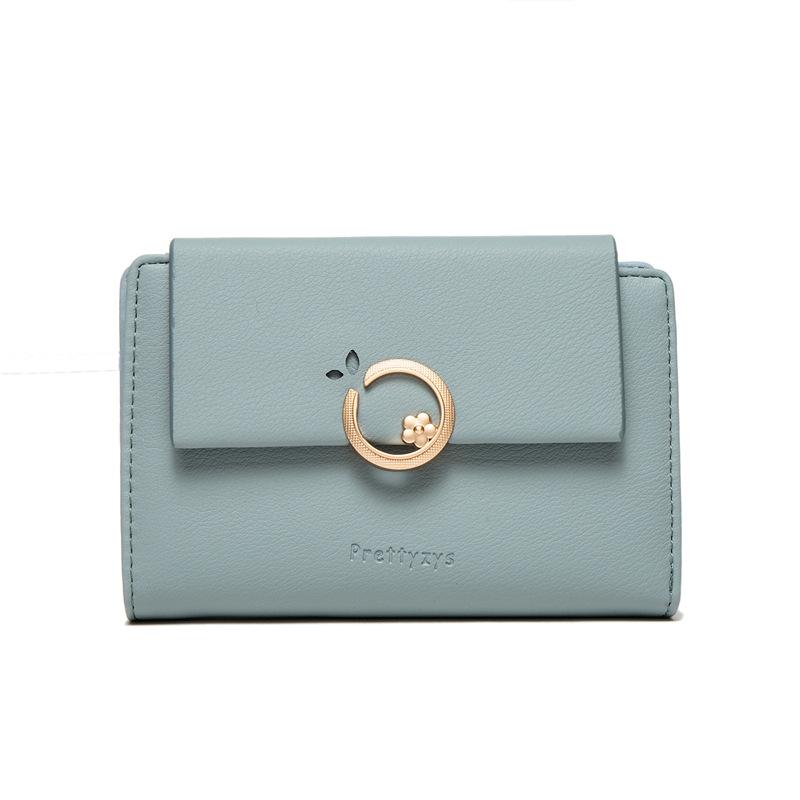 Mid-length Flower Buckle Flip Cover Wallet