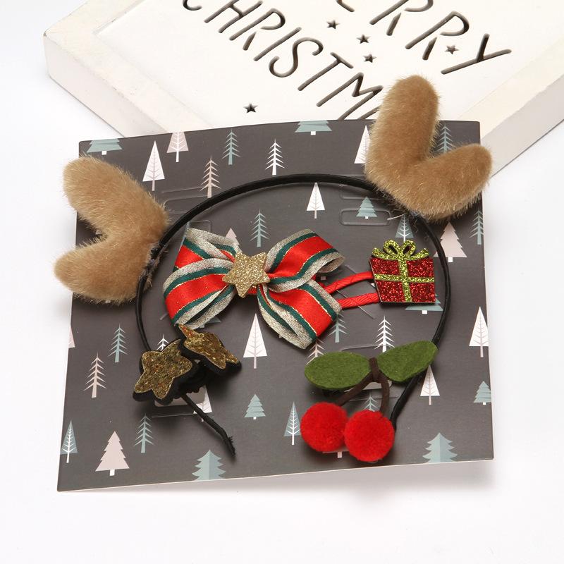 Christmas Cute Glasses Hair Card Decoration Set Box