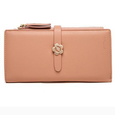 Extended Flower Buckle Half-fold Wallet