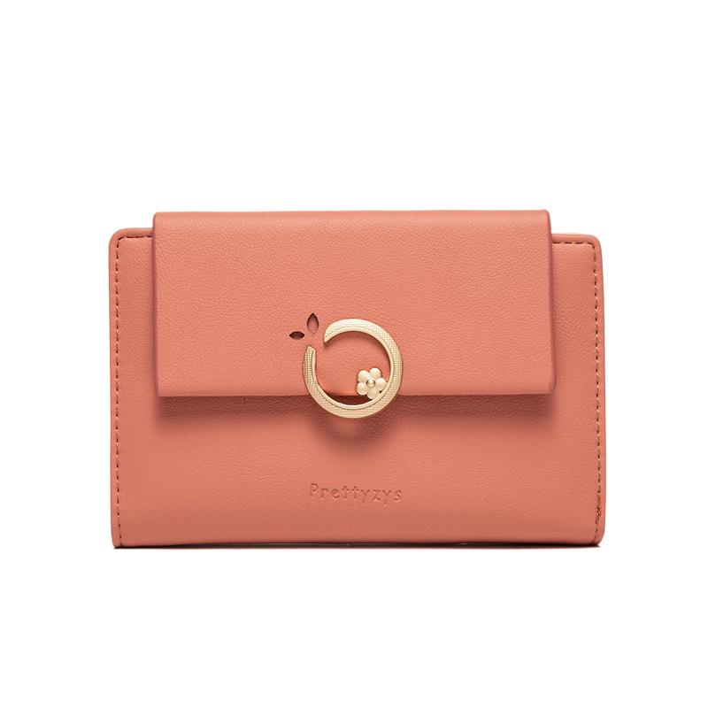 Mid-length Flower Buckle Flip Cover Wallet