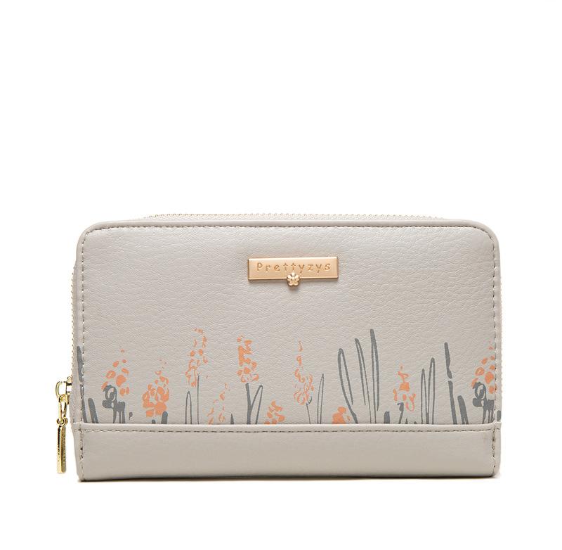 Mid-length Simple Printed Zipper Wallet