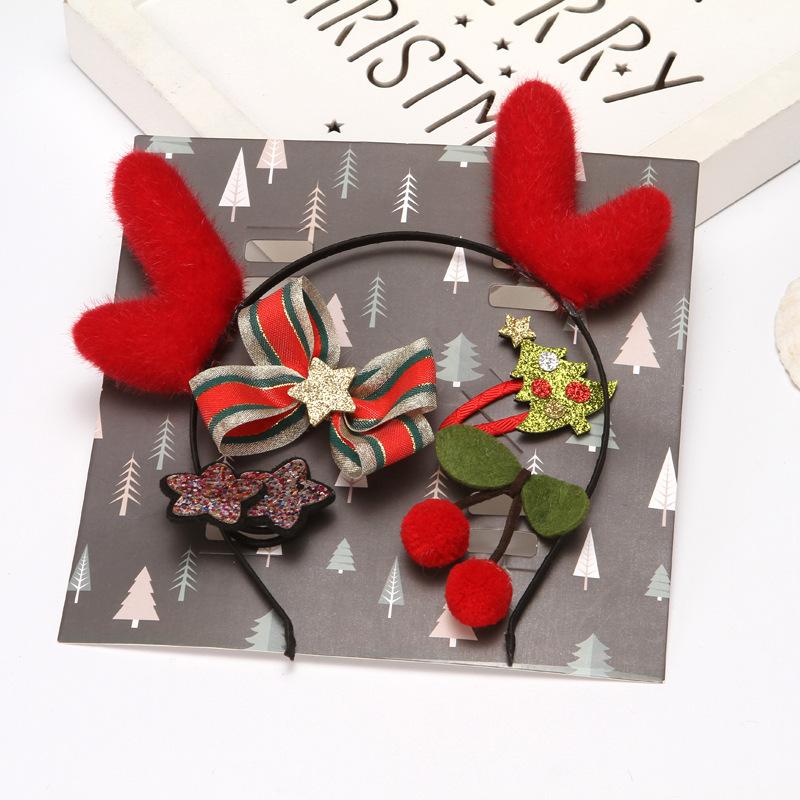 Christmas Cute Glasses Hair Card Decoration Set Box