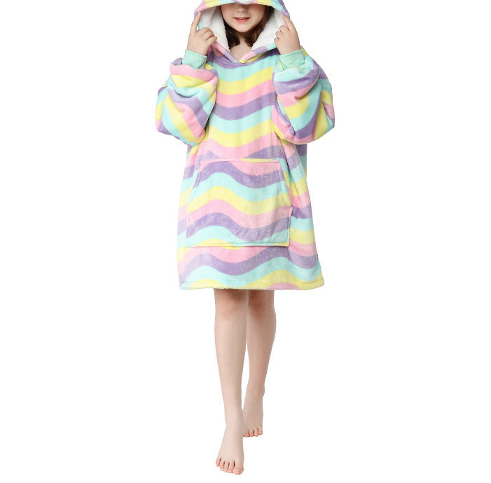 Soft Warm "Wearable Blanket" Coral Fleece Hoodie