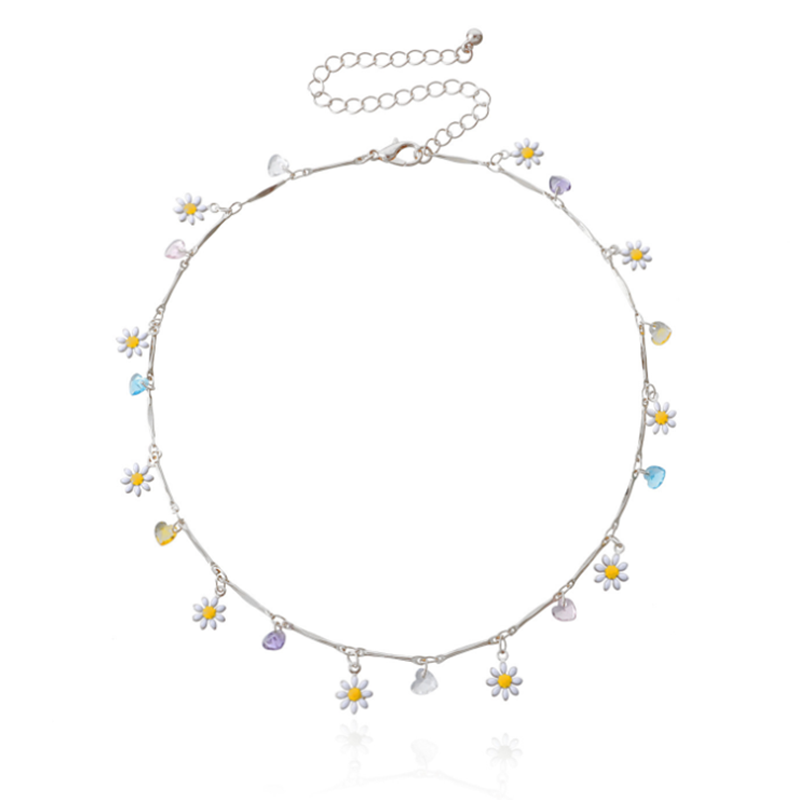 New Lovely Daisy Flowers Colorful Beaded Necklace