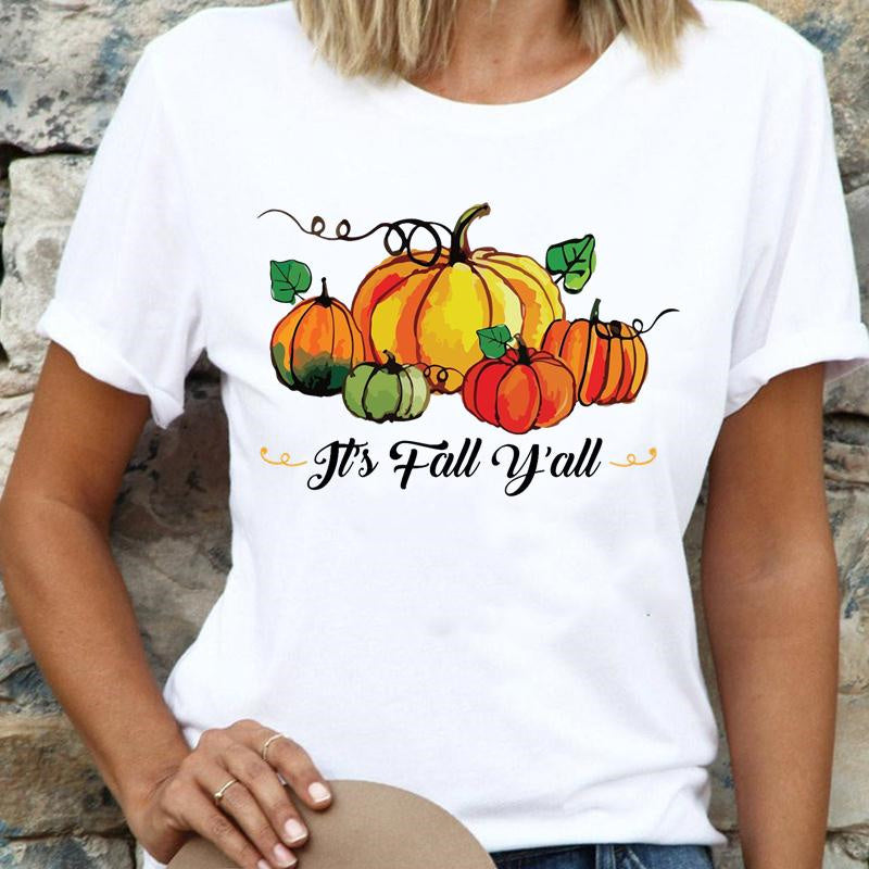 Happy Halloween Women White T-Shirt V