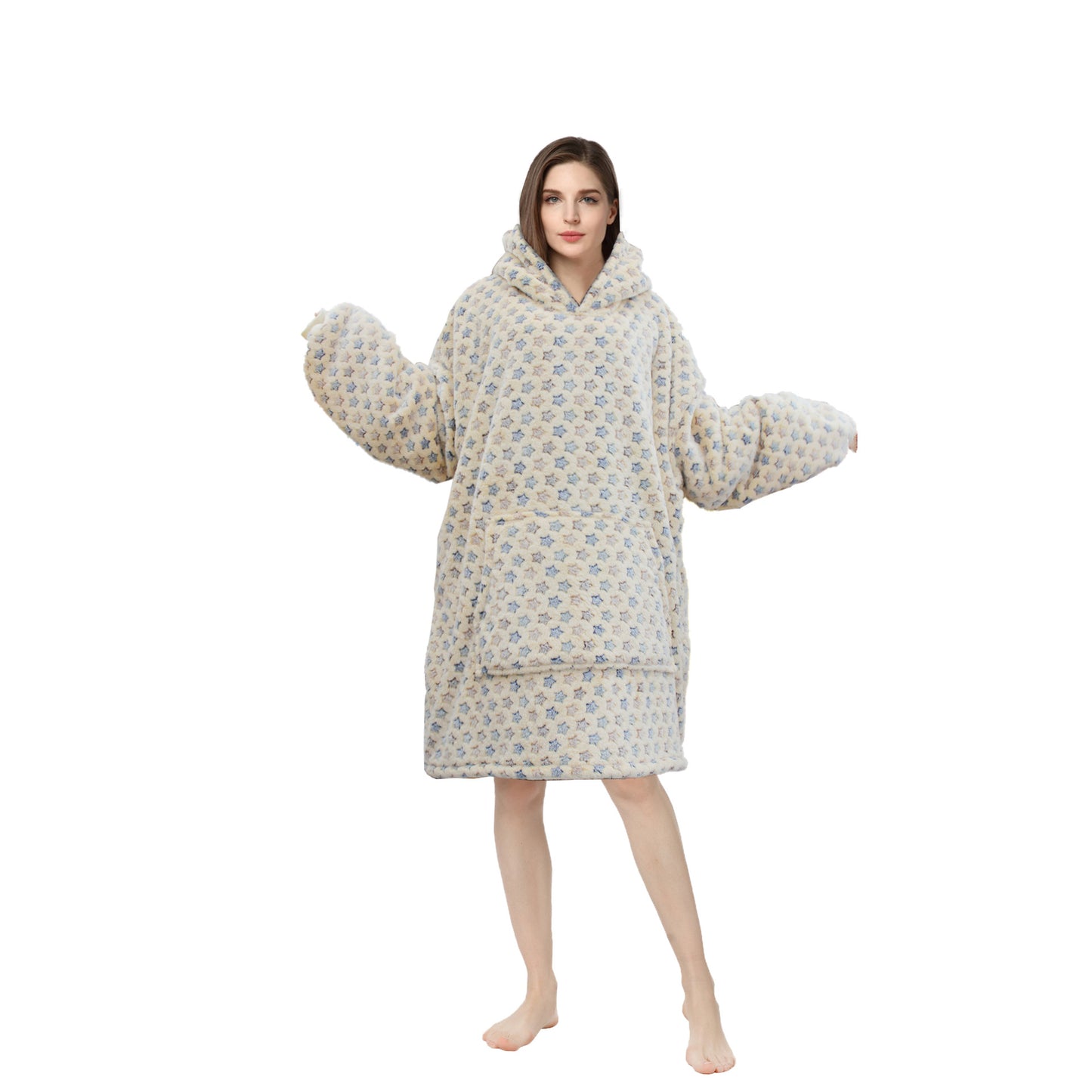 Soft Warm "Wearable Blanket" Coral Fleece Hoodie