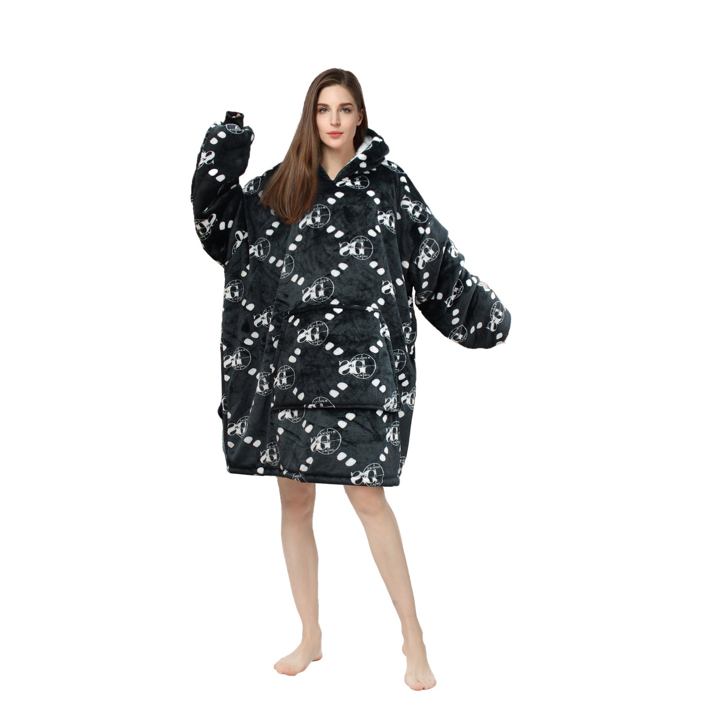 Soft Warm "Wearable Blanket" Coral Fleece Hoodie