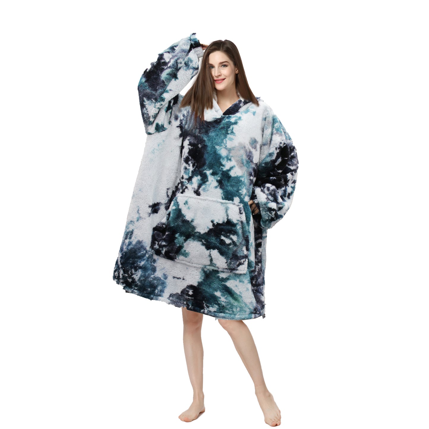 Soft Warm "Wearable Blanket" Coral Fleece Hoodie