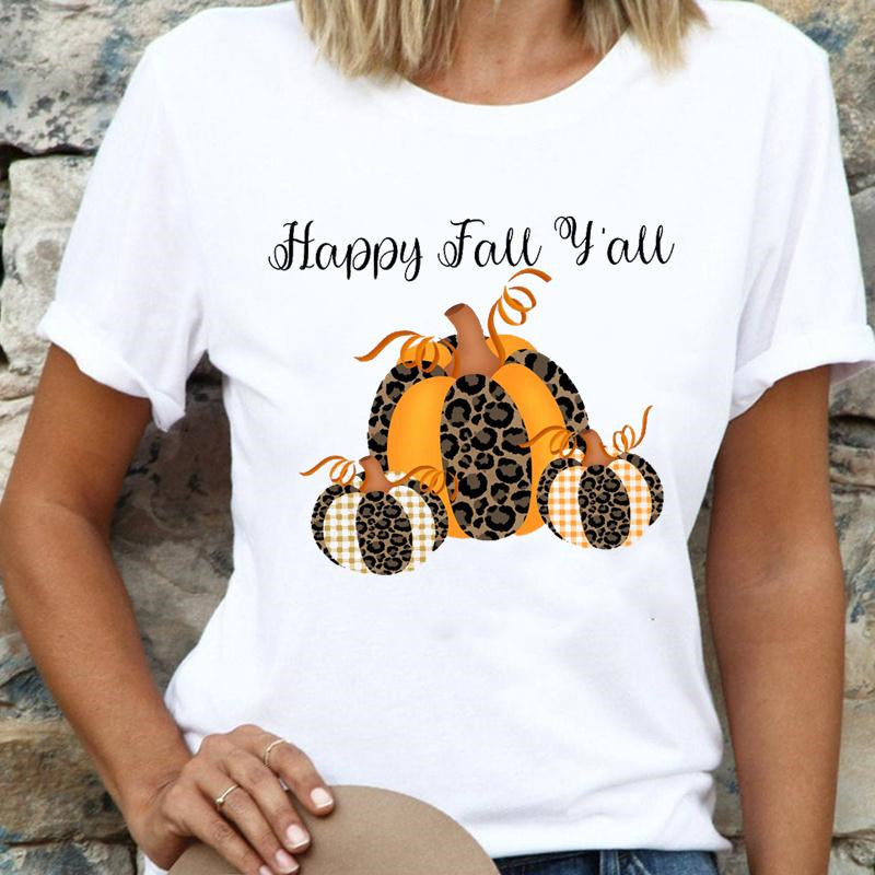 Happy Halloween Ladies White T-Shirt B