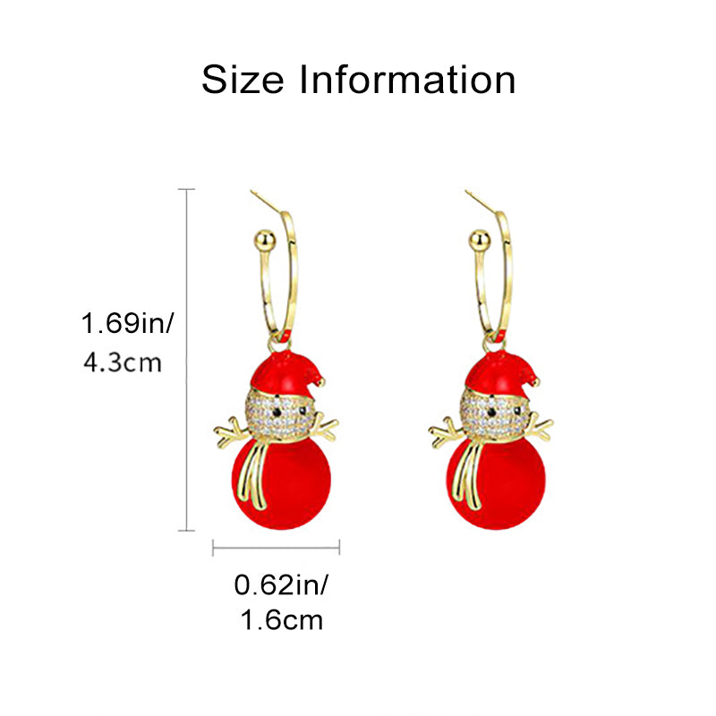 Christmas Snowman Pearl Earrings