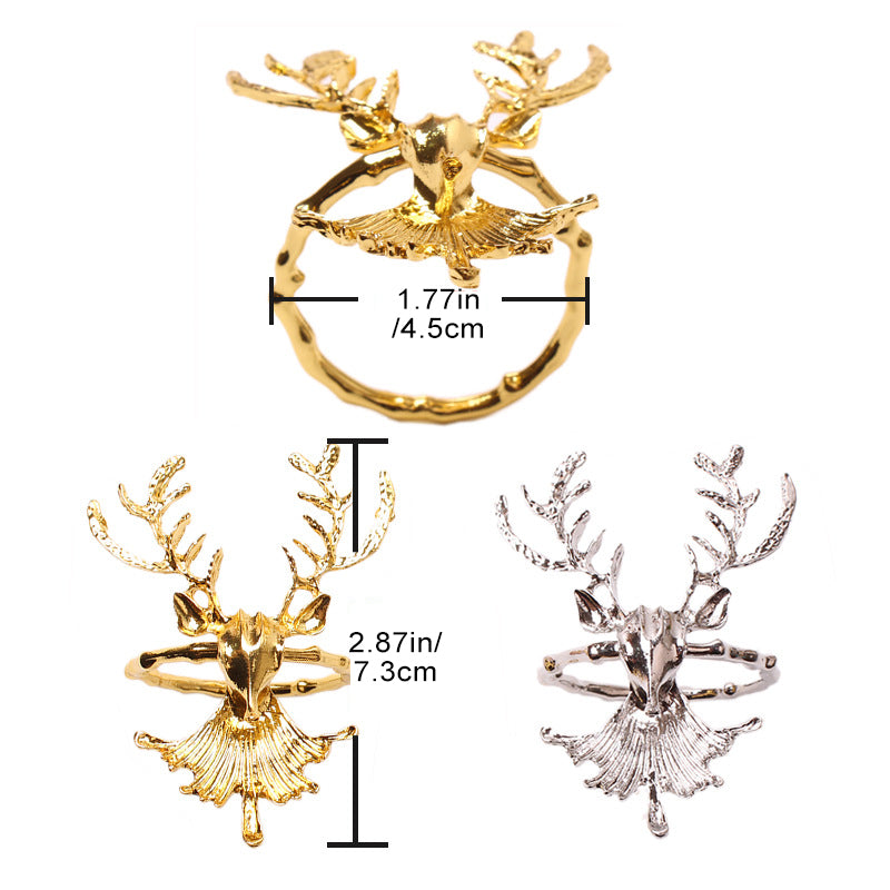 Christmas Elk Napkin Rings Set of 4