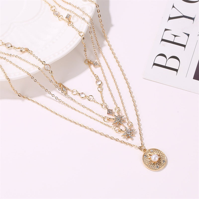 Long Multi-Layered Star Necklace