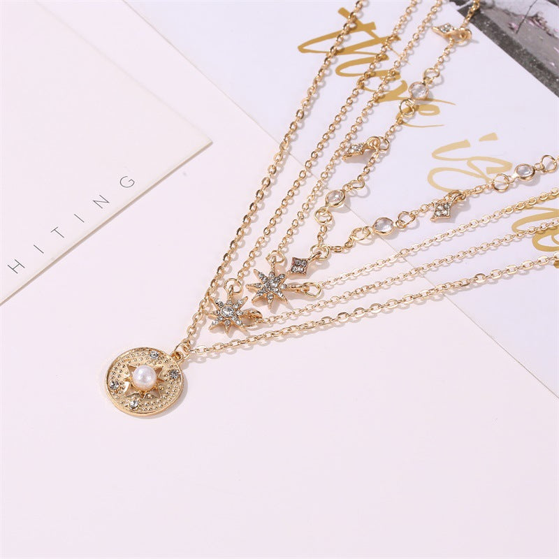 Long Multi-Layered Star Necklace