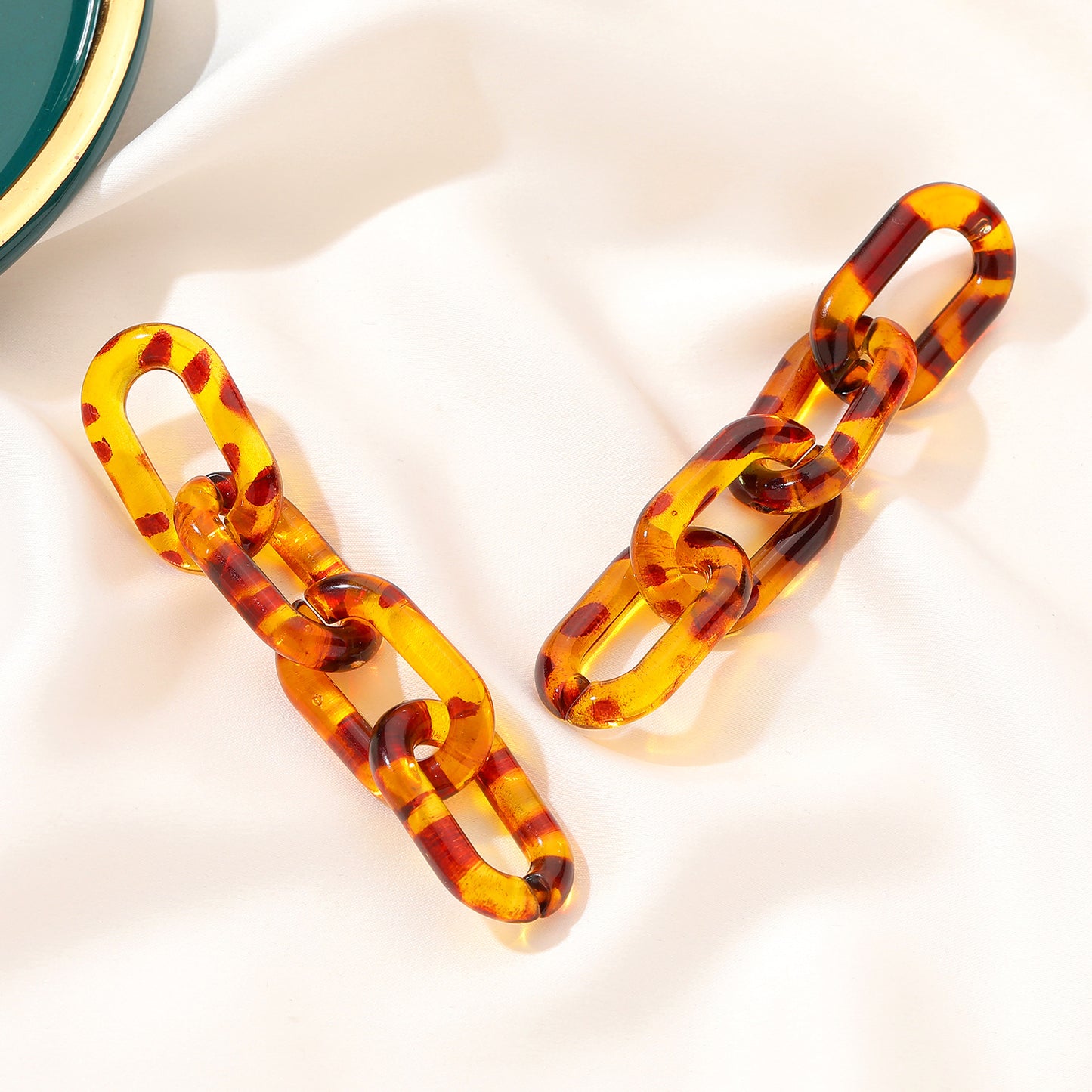 Amber Atmospheric Chain Earring